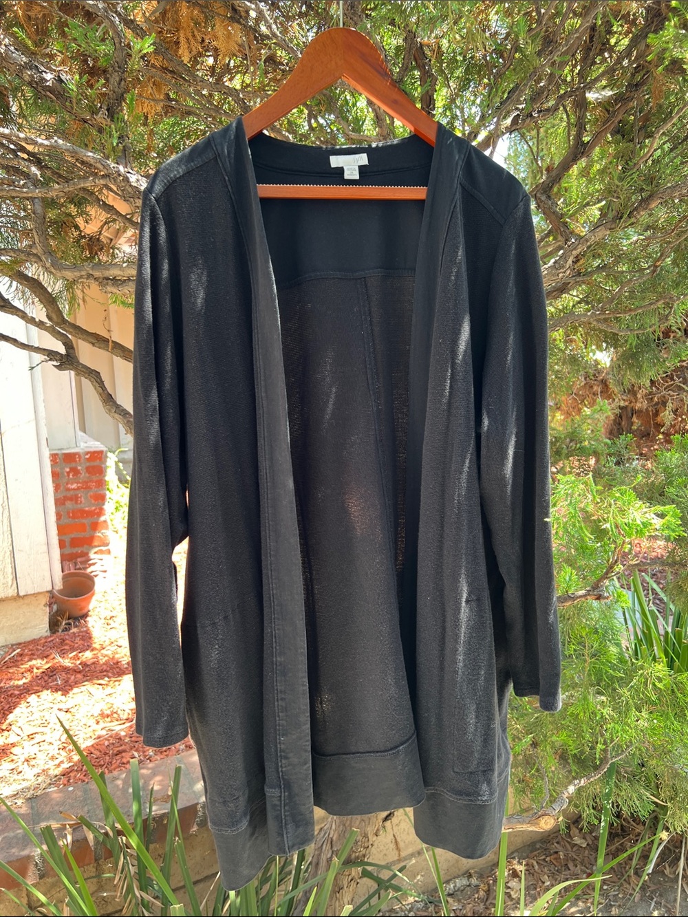 J.Jill Black Women's Open Front Cardigan cotton blend - 2X